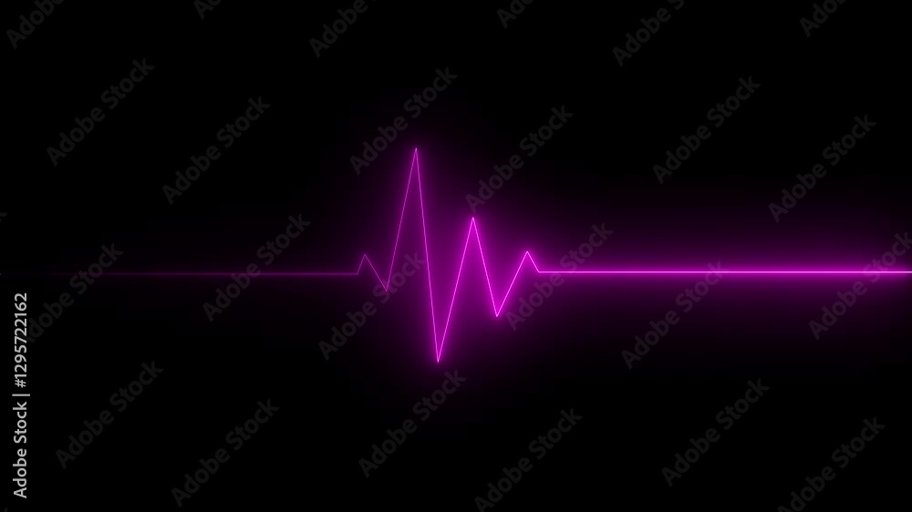 Abstract heartbeat and pulse rate signal technology animation on black background Abstract heartbeat and pulse rate signal technology animation on black background