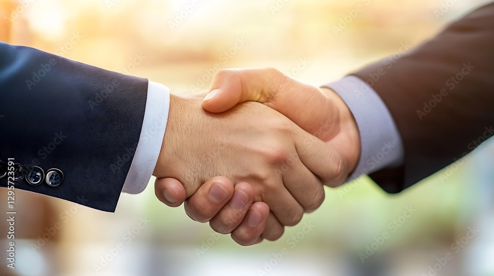 Close up of a business handshake symbolizing agreement and partnership : Generative AI Close up of a business handshake symbolizing agreement and partnership : Generative AI