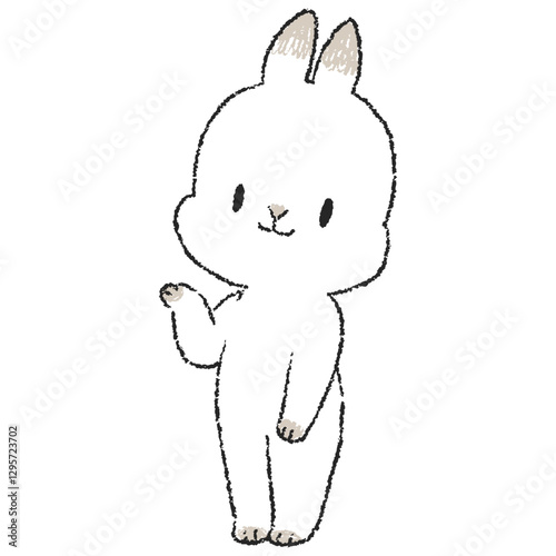 案内をするうさぎのキャラクターの手書きイラスト