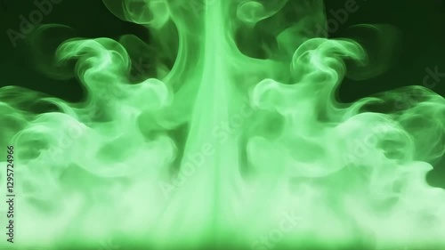 Mesmerizing Display of Swirling Green Smoke Against Dark Background Mysterious and Ethereal Atmosphere with Vibrant Green Hues and Intricate Patterns Evoking Sense of Magic, Intrigue, and Wonder