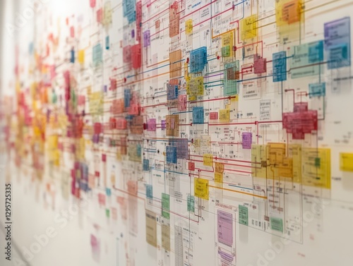 Colorful abstract diagram with connected elements.