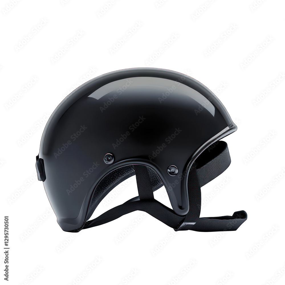 Fototapeta premium Black Football Helmet: Glossy Finish isolated on transparent background