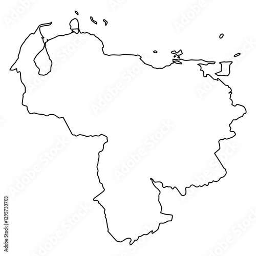 Sleek Outline of Venezuela ...