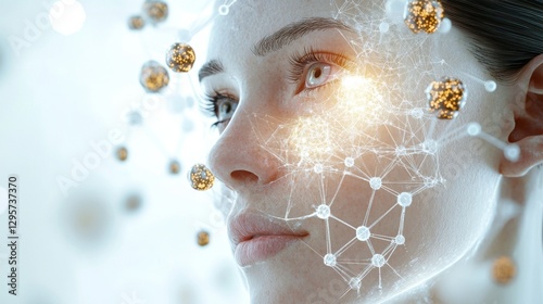 High Technology Representation of Alpha Arbutin Molecules in Detail