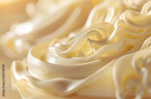 Opulent White Chocolate Drizzle Cascading Over Artisanal Cake in Soft Golden Light