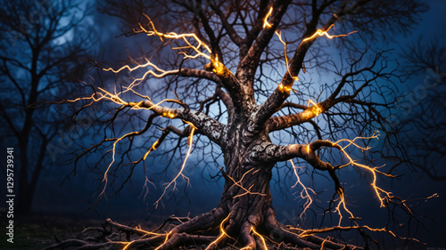 Enchanted Tree with Electric Roots.