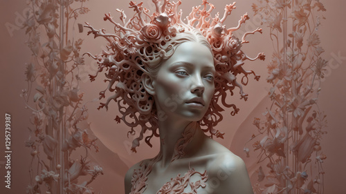 Ethereal Beauty Embodying Nature’s Floral Design.