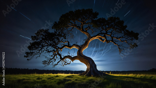 Mystical Tree with Lightning
