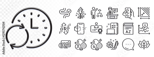 Certificate, Dollar rate and Bitcoin chart line icons for web app. Glare of light effect. Message icon. Pack of Vocabulary, Digestion, Device pictogram icons. Vector