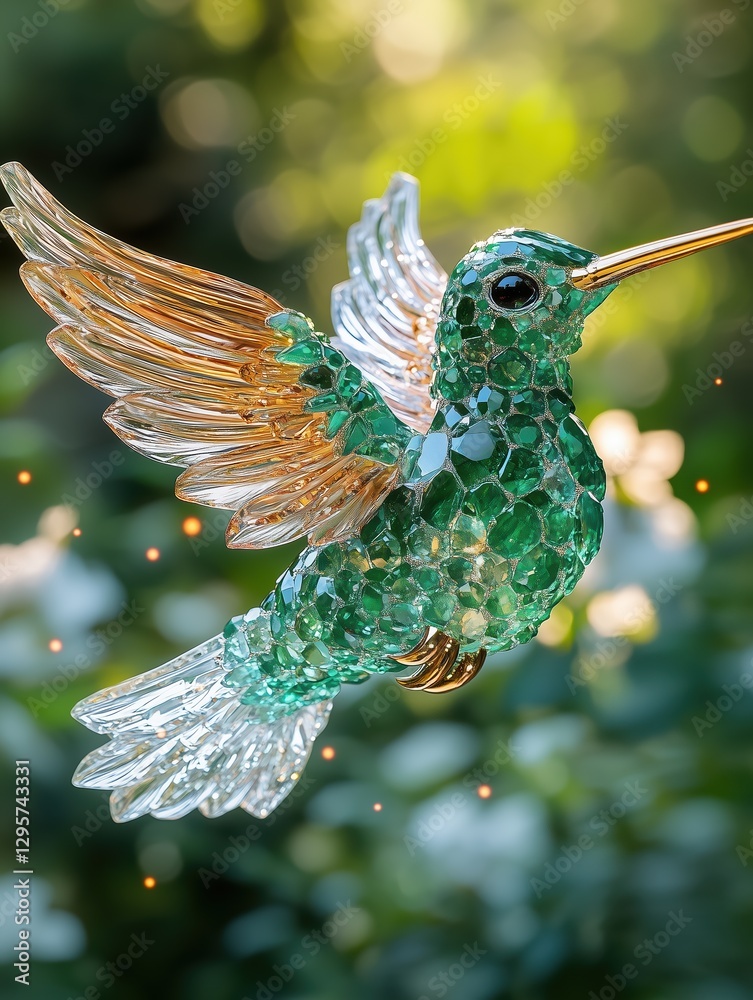 Fototapeta premium Exquisite Gemstone Bird in Flight