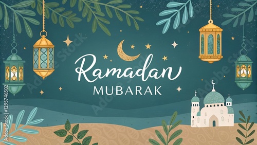 Ramadan mubarak vector illustration