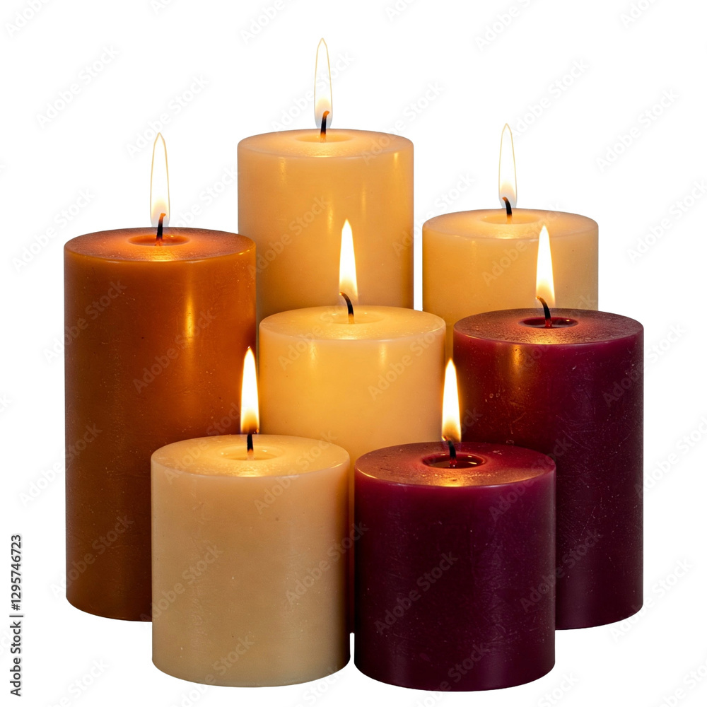 Warm Glowing Candles in a Peaceful Arrangement Warm Glowing Candles in a Peaceful Arrangement