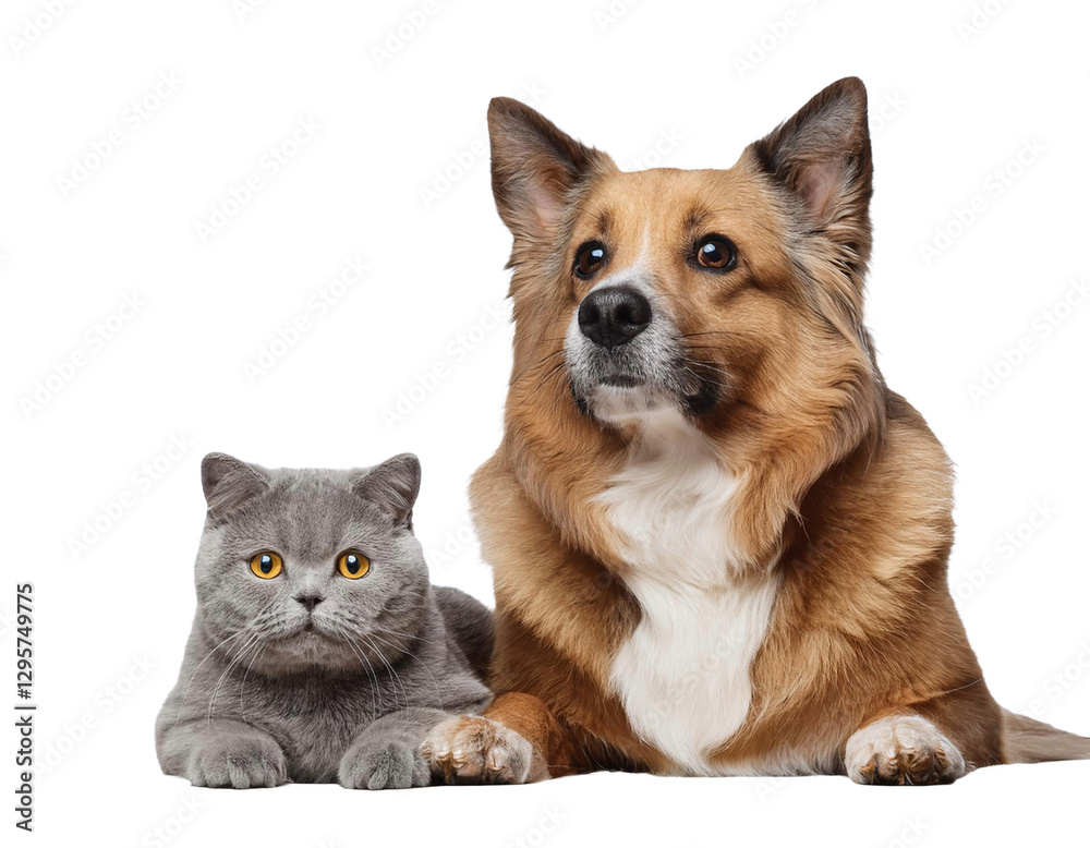 dog and cat isolated on transparent background dog and cat isolated on transparent background