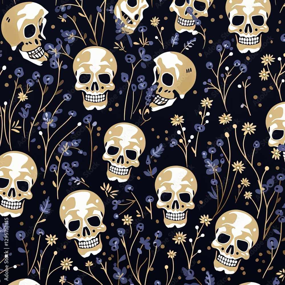 Mystical Halloween Skulls in a Celestial Design Mystical Halloween Skulls in a Celestial Design