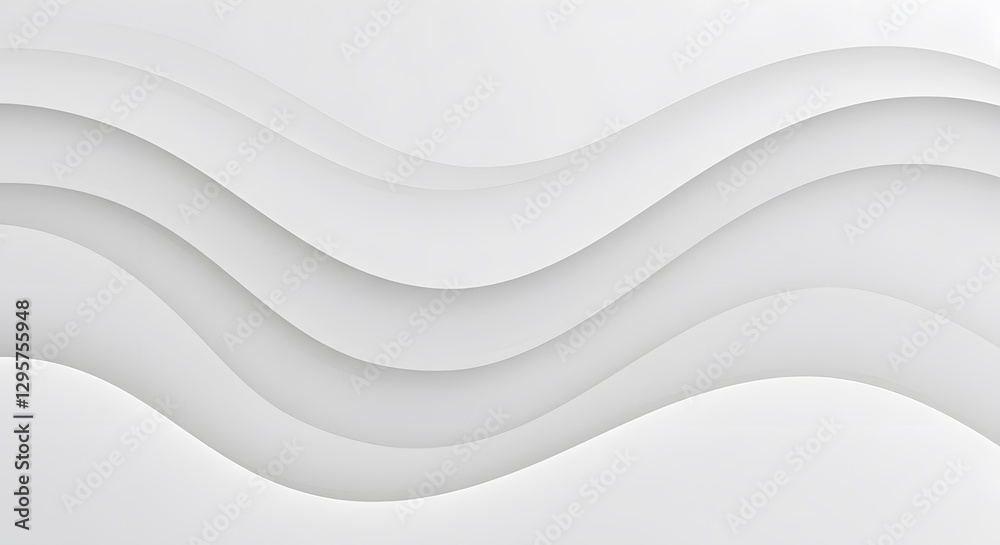 Fototapeta premium Abstract White Wave Pattern: Serene Minimalist Design