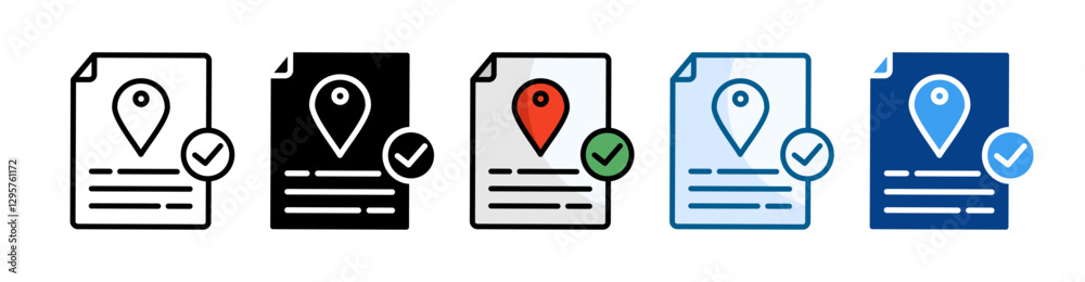 Address Verification Icon Set Multiple Style Collection Address Verification Icon Set Multiple Style Collection
