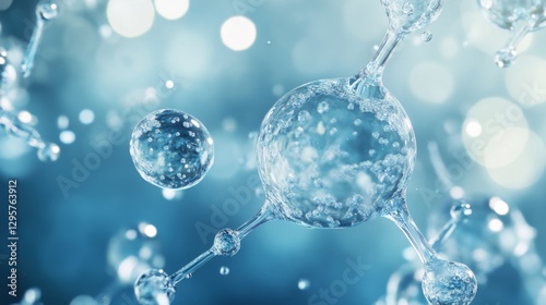Close-Up of Glycerin Droplets Interacting with Water Molecules