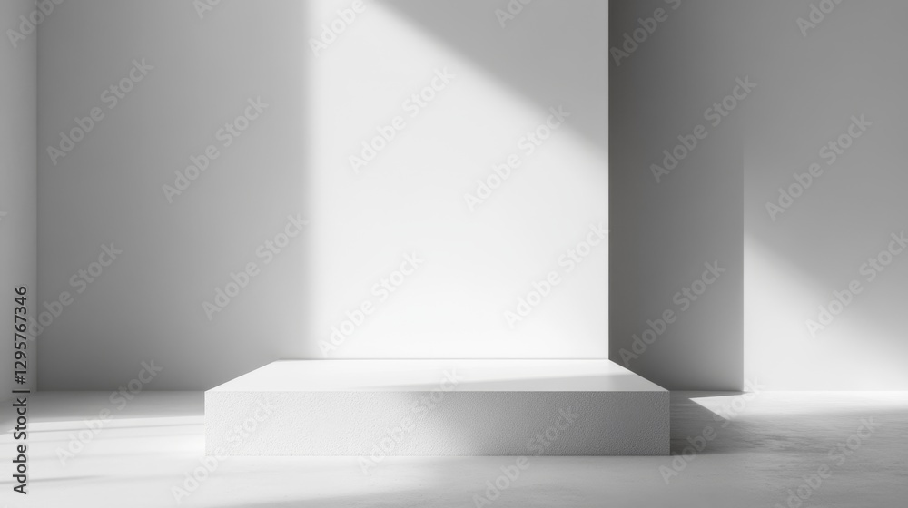 Obraz premium Stark Minimalist Canvas with Blank Gray Gradient Background