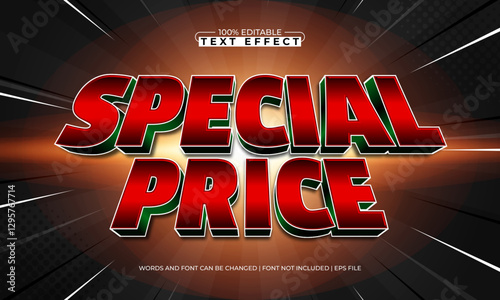 special price editable text effect with a price and promo text style