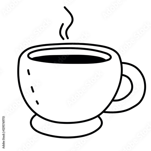 Hand drawn doodle coffee, cocoa, tea cup isolated on white background. Vector illustration