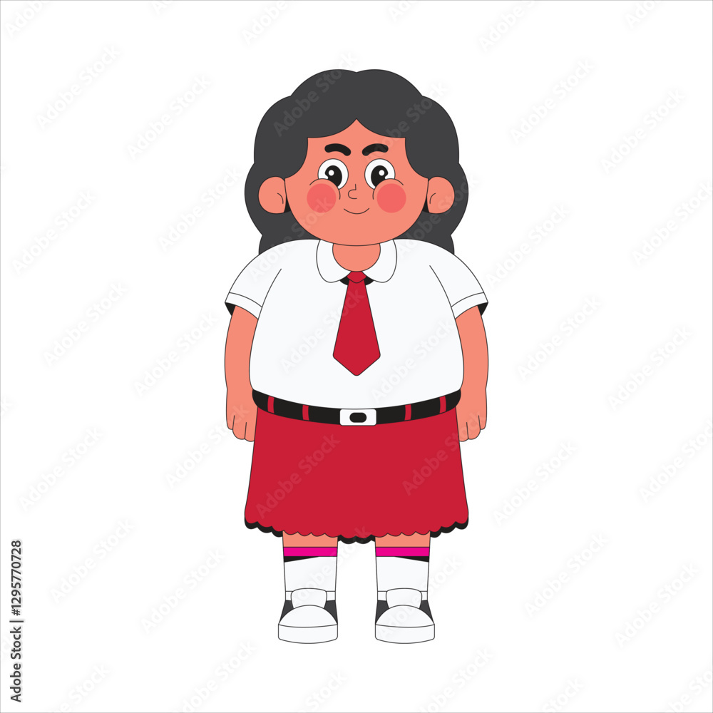 Girl student cartoon character illustration Girl student cartoon character illustration