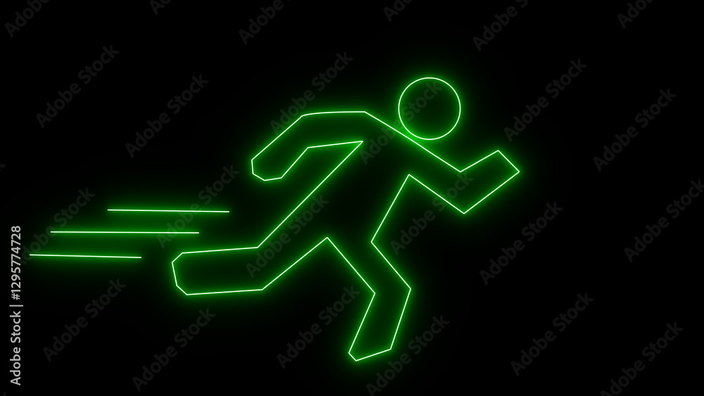 Neon running man illustration Neon running man illustration