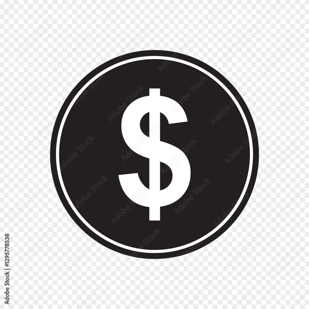 Doller coin icon on white background. cash doller icon vector. Vector icon of doller. Doller coin icon on white background. cash doller icon vector. Vector icon of doller.