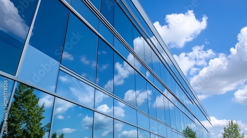 Wallpaper Mural Reflections of Clouds on Modern Glass Building Design and Architecture : Generative AI Torontodigital.ca