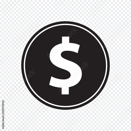 Doller coin icon on white background. cash doller icon vector. Vector icon of doller. 