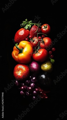 vibrant display of fresh vegetables fruits