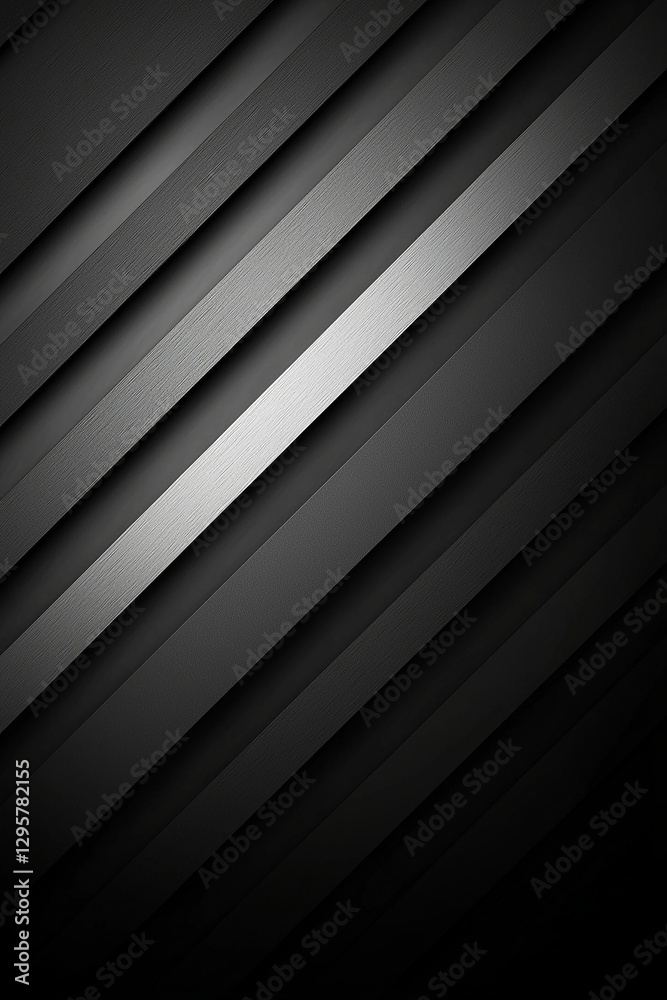 Obraz premium A black and silver striped background with a diagonal pattern