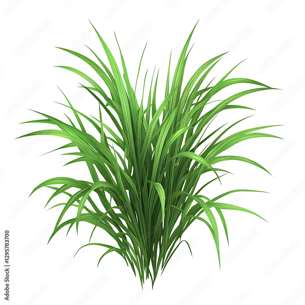 Obraz premium Clump of Green Grass Cutout on Transparent Background