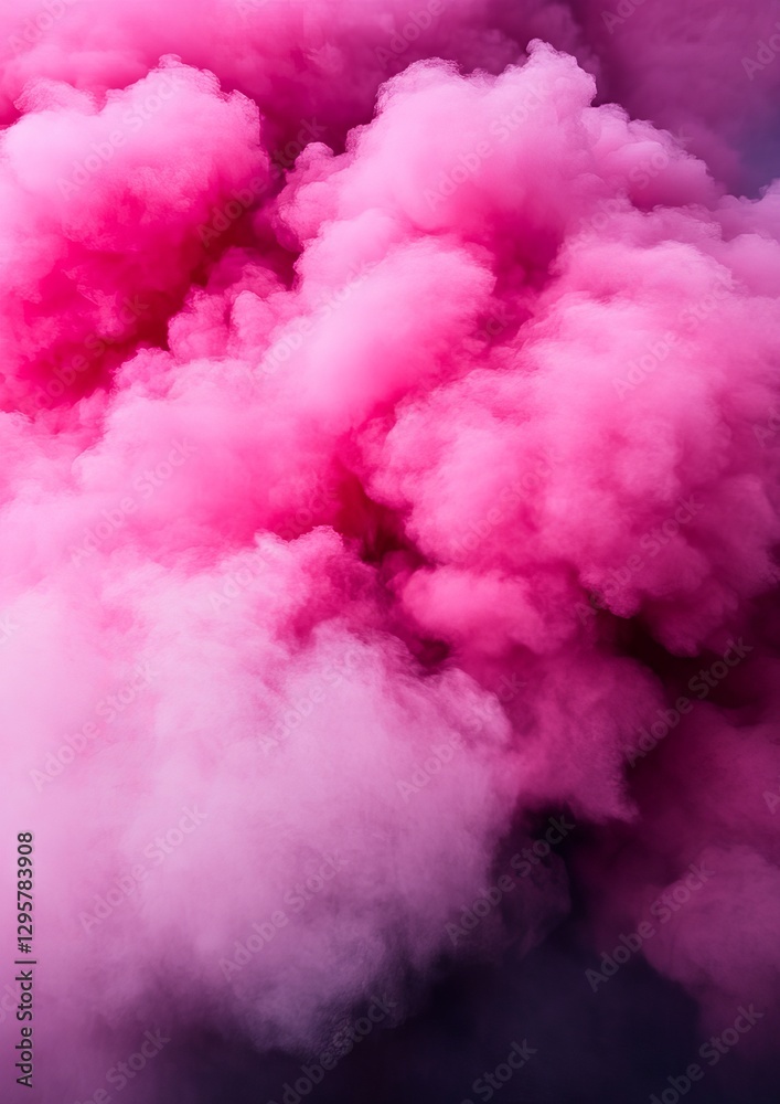 Fototapeta premium Pink Smoke Clouds Filling Frame