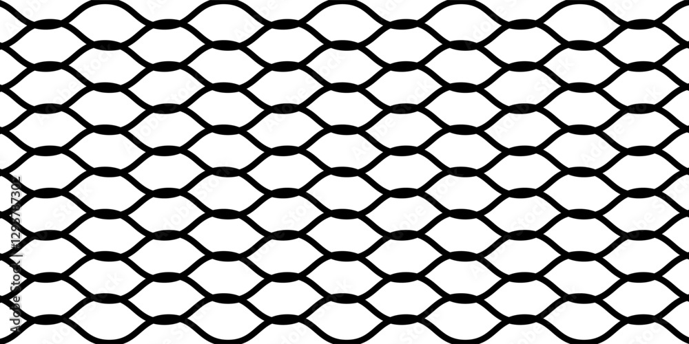 Fototapeta premium Black chrome Steel Grating seamless structure. Mesh geometric isolated on white background