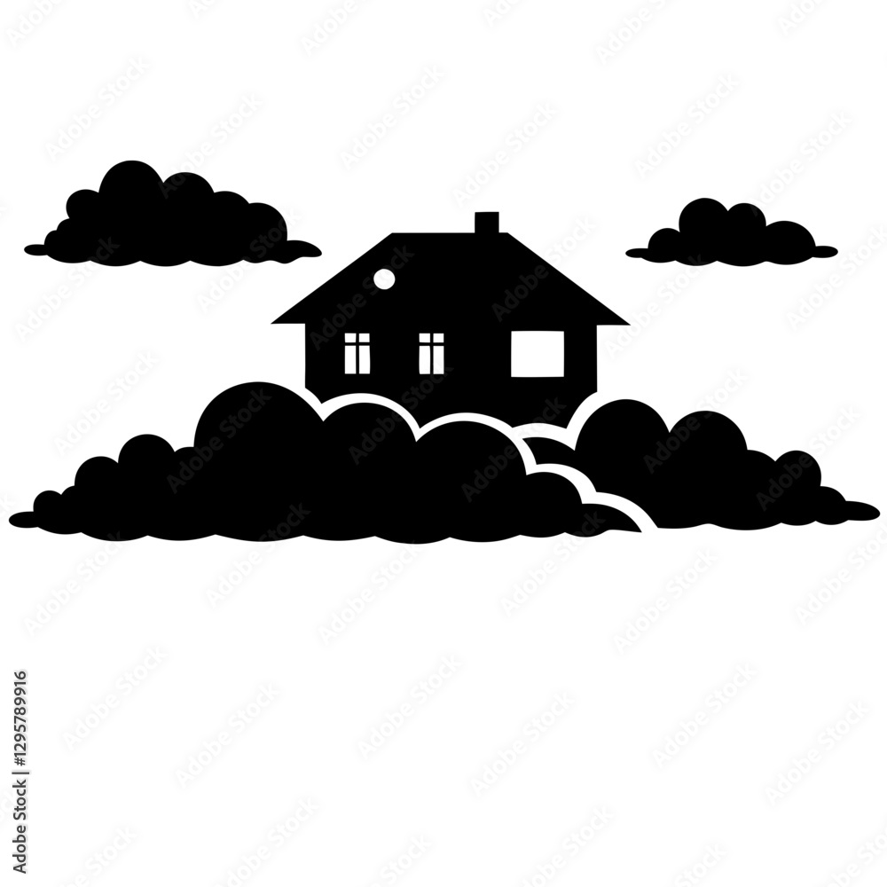 Floating House on Clouds – Dreamy Surreal Fantasy Vector Illustration
Floating House on Clouds – Dreamy Surreal Fantasy Vector Illustration