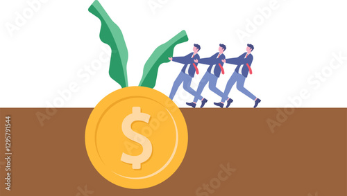 Social media illustration, business concept, web design

