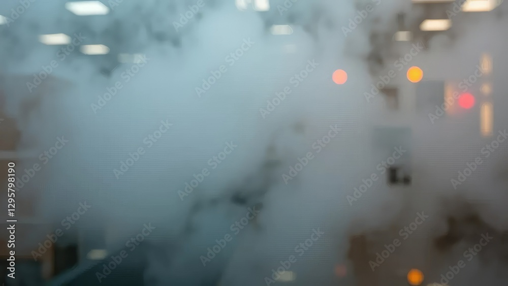 Fototapeta premium Abstract background reflected in glass window with foggy atmosphere, reflection, dreamlike, misty