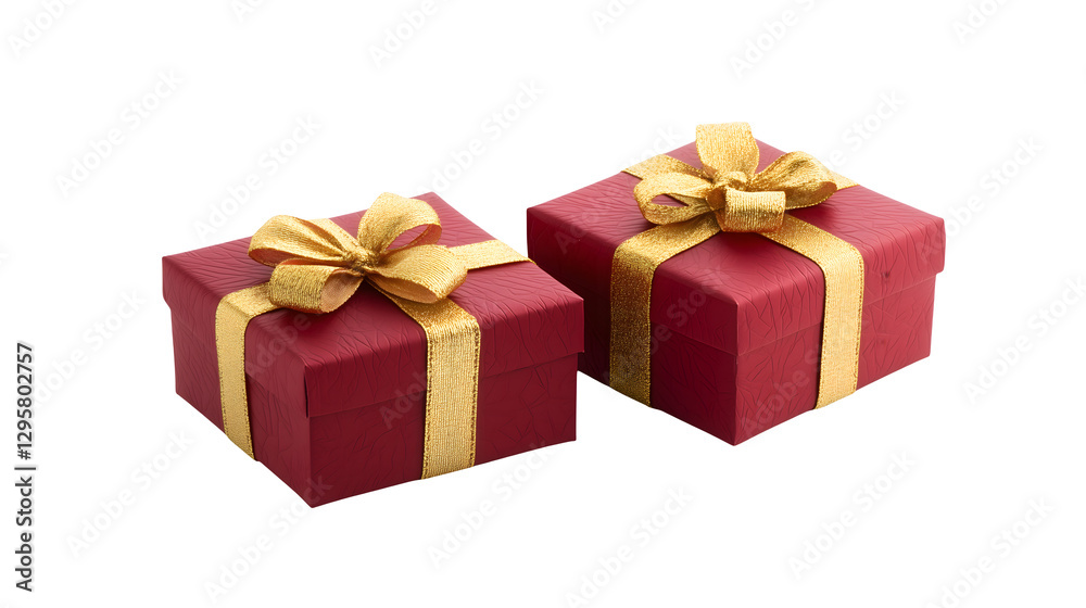 Elegant Red Gift Boxes with Gold Ribbon for Festive Occasions