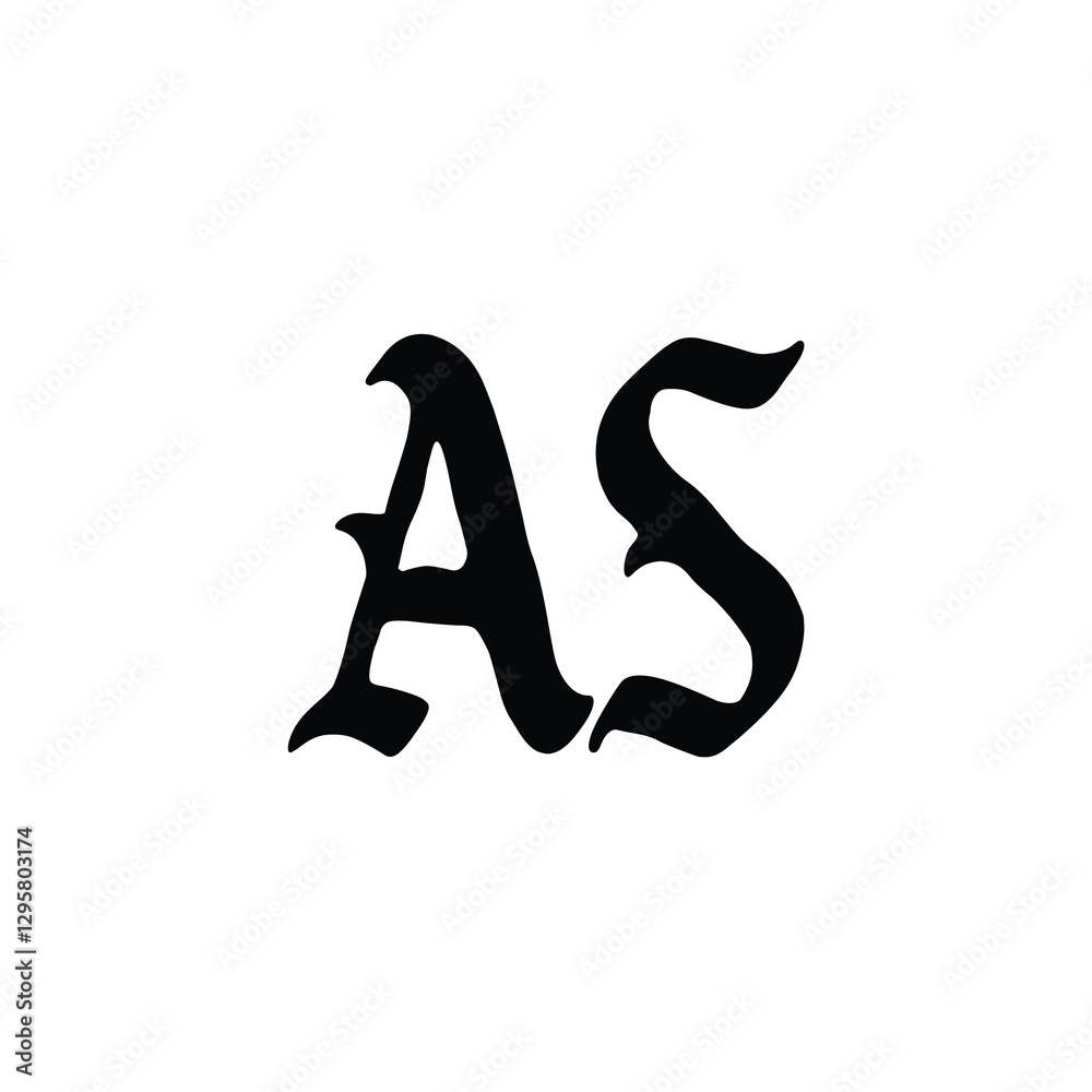 AS monogram logo design letter text name symbol monochrome logotype alphabet character simple logo AS monogram logo design letter text name symbol monochrome logotype alphabet character simple logo