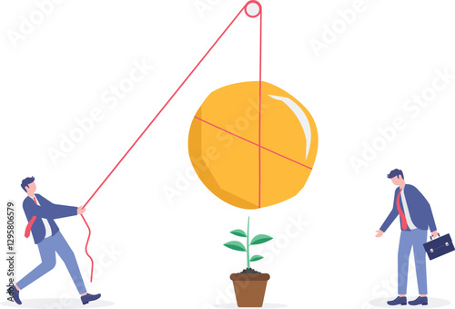 Social media illustration, business concept, web design

