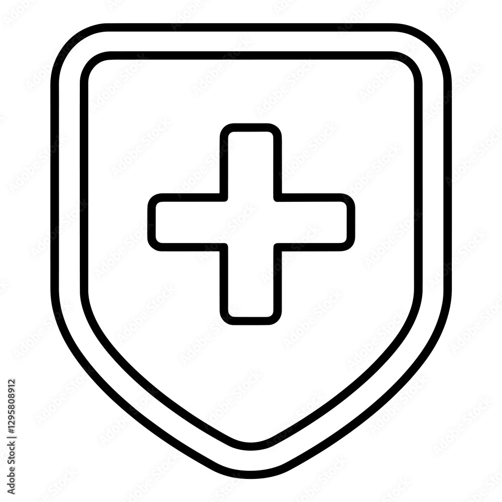 PNG Simple health shield icon symbol line protection. PNG Simple health shield icon symbol line protection.