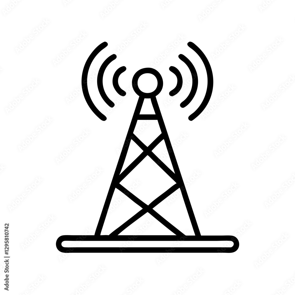 communication tower icon, communication tower line art - simple line art of communication tower, perfect for communication tower logos and icons communication tower icon, communication tower line art - simple line art of communication tower, perfect for communication tower logos and icons