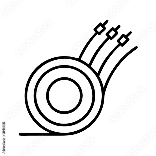 fiber optic cable icon, fiber optic cable line art - simple line art of fiber optic cable, perfect for fiber optic cable logos and icons