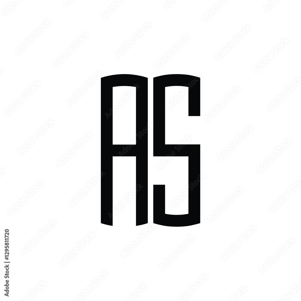 AS monogram logo design letter text name symbol monochrome logotype alphabet character simple logo