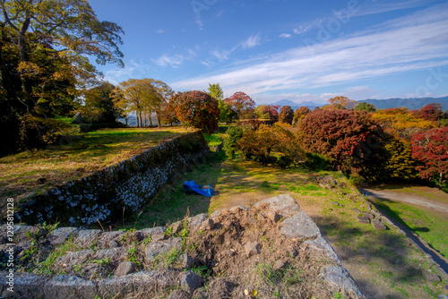 Oka Castle ruins, a Sengoku to Edo period yamajiro-style Japanese castle located in the city of Taketa, the ruins have been protected as a National Historic Site, Oita, Kyushu, Japan photo