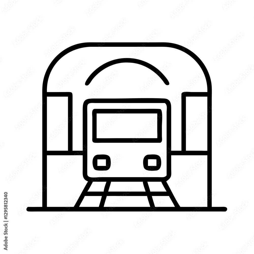 subway station icon, subway station line art - simple line art of subway station, perfect for subway station logos and icons subway station icon, subway station line art - simple line art of subway station, perfect for subway station logos and icons