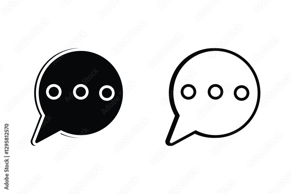 chat bubble line art icon for apps and websites
