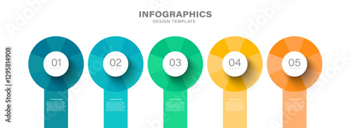 Colorful infographic business template with 5 steps