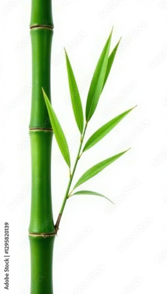 Obraz premium Simple bamboo leaf isolated on a white background, background, texture