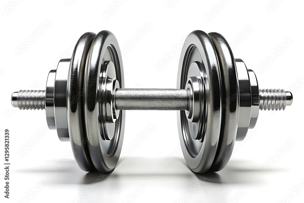 Dumbbell with Black Weight Plates and Metallic Handle Dumbbell with Black Weight Plates and Metallic Handle